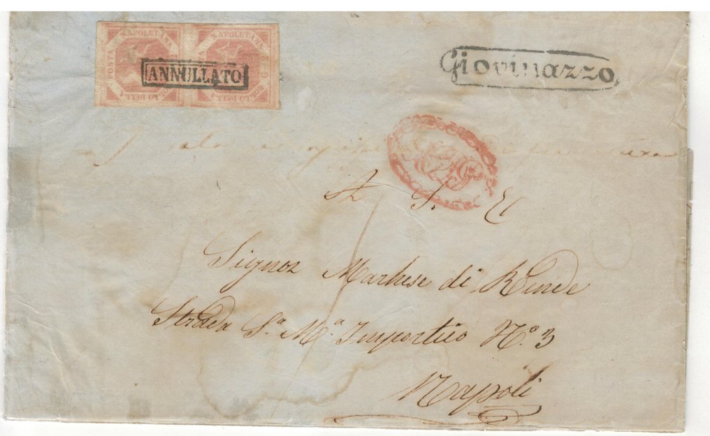 意大利古國-那不勒斯 1858/1861 - 6个信封,包含来自撒丁岛、那不勒斯和那不勒斯省的孤立价值,3个签名信封,1个品种。 - Sassone 2024 #1.0