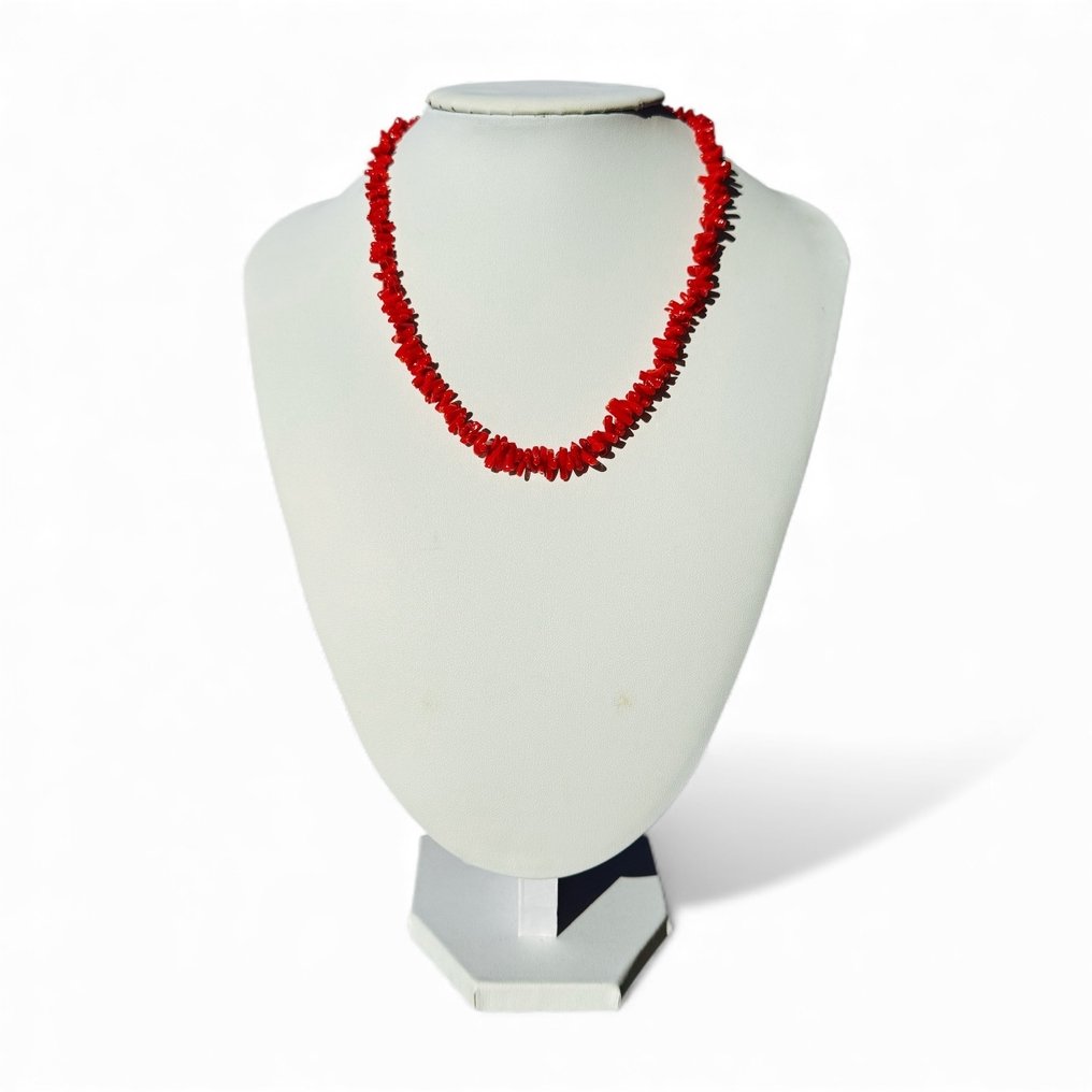 珊瑚 - 银 - 项链 #2.1