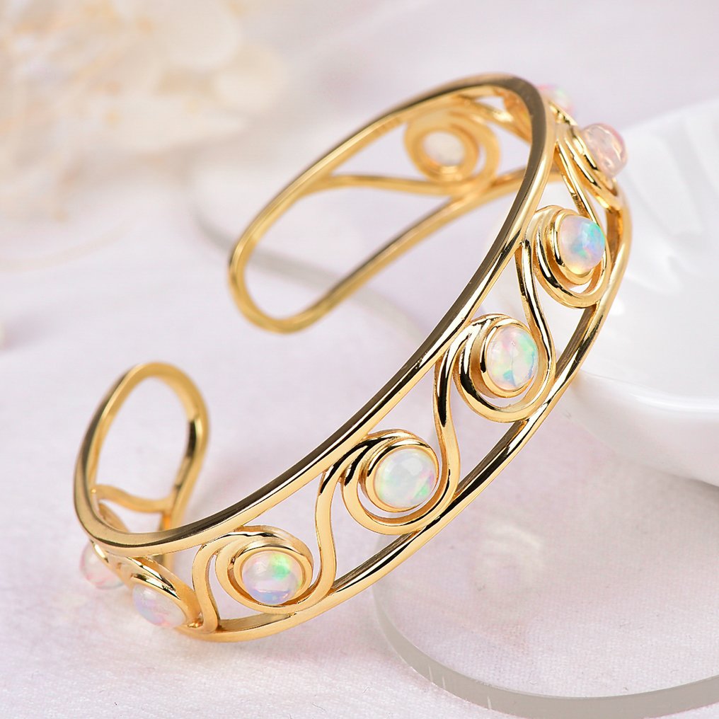 χωρίς τιμή ασφαλείας - Βραχιόλι Ασημί - Opal - Πιστοποιημένο #1.0