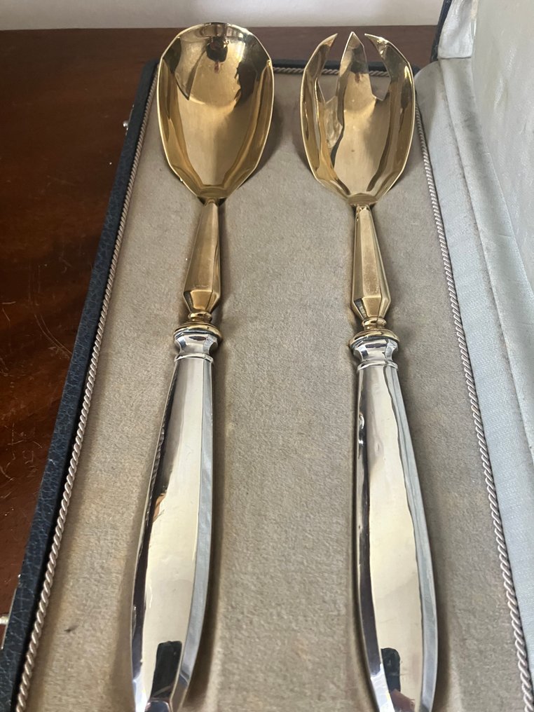 Vassoio di portata da insalata - .925 argento - 1920-1930 #1.0