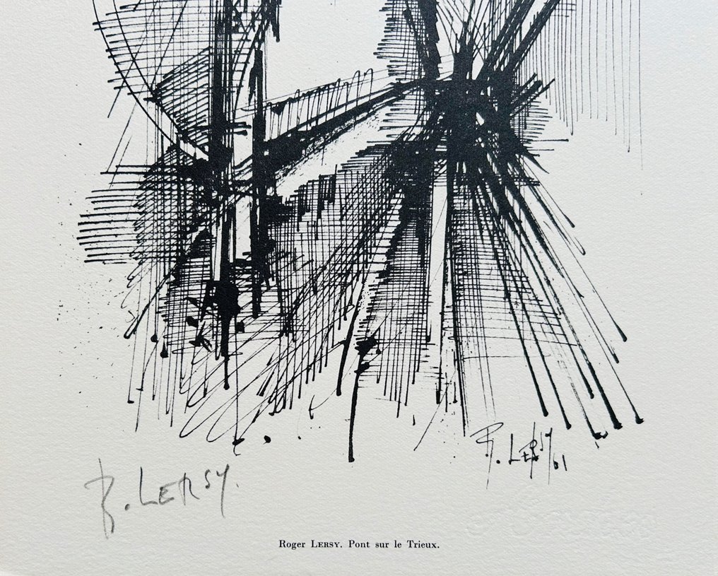 Roger Lersy (1920-2004) - Pont sur le Trieux - Estampe signée #3.2