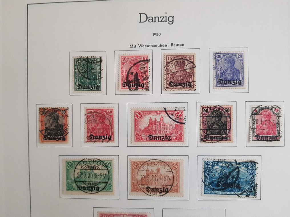 Danzica 1920/1932 - Collezione su inserto di carte. #2.1