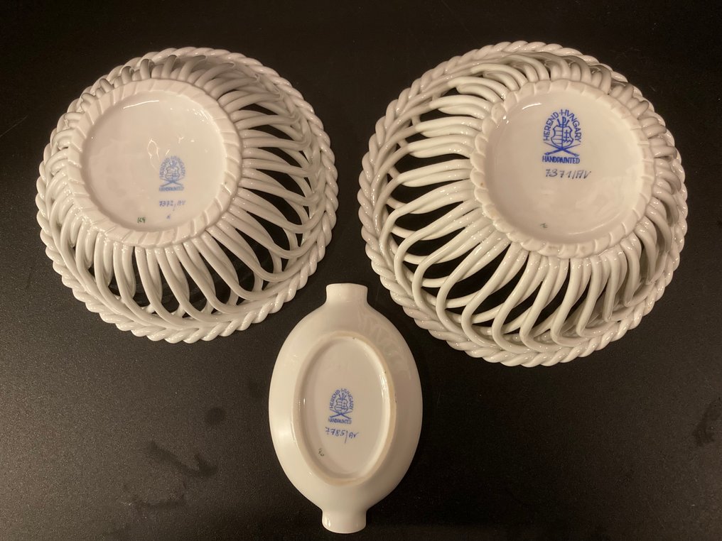 Herend - Καλάθι με καραμέλες (3) - Apponyi - Πορσελάνη - 2 μεγέθη καλάθι και τασάκι. #3.2