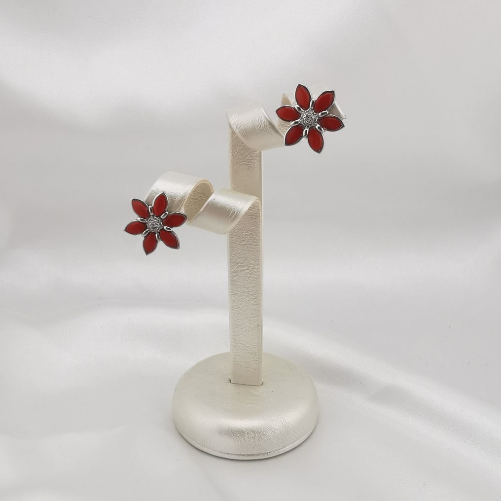 Corallo - Argento - Orecchini - artigianato italiano #2.1