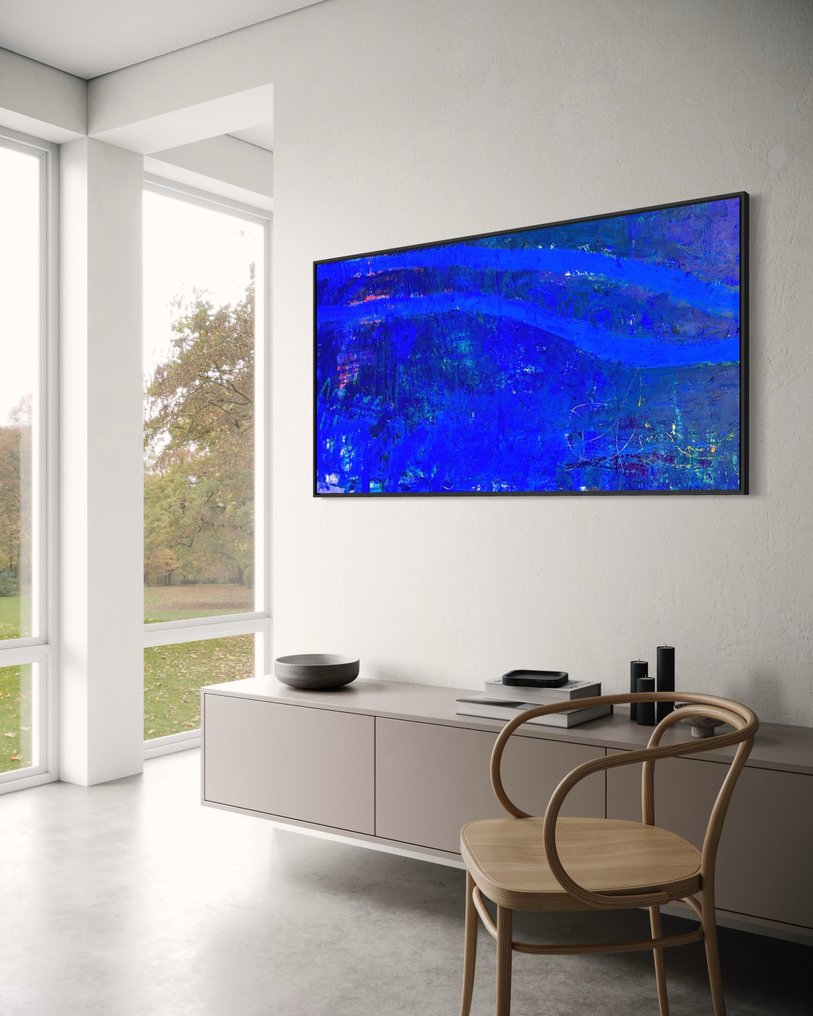 Cristine Balarine - Azul _ panel 2 of 2 _ XXL extra large original abstract painting #1.0