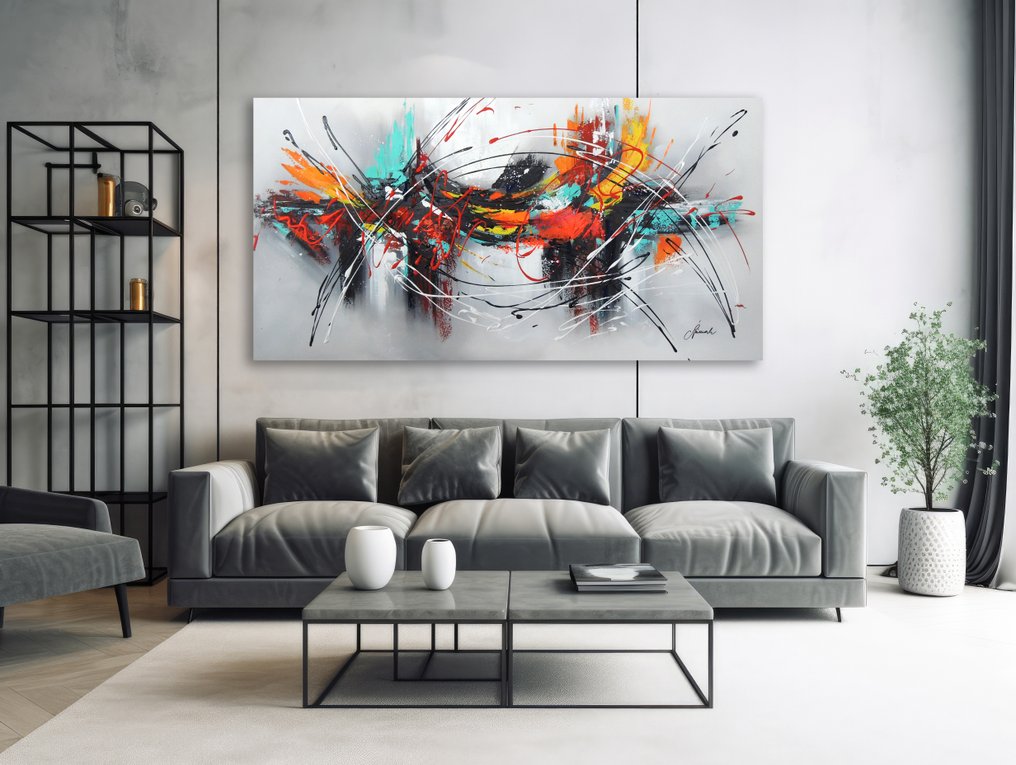 Monika Spiewak - Abstract - XXL - Oil Painting Stretched On The Frame - Ready To Hang - 1/1 Unique Piece #1.0