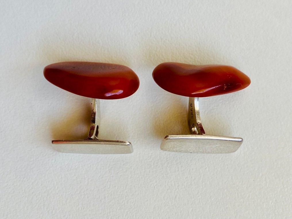 Rav - Sølv - Manchetknapper #2.1