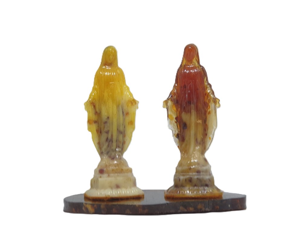  Σταυρός - Χειροποίητα ειδώλια της Παναγίας από Βαλτικό κεχριμπάρι, περιτυλιγμένα σε διαφανές ρητίνης. Σετ δύο - 2020+ - Χειροποίητο Βαλτικό κεχριμπάρι  #2.1