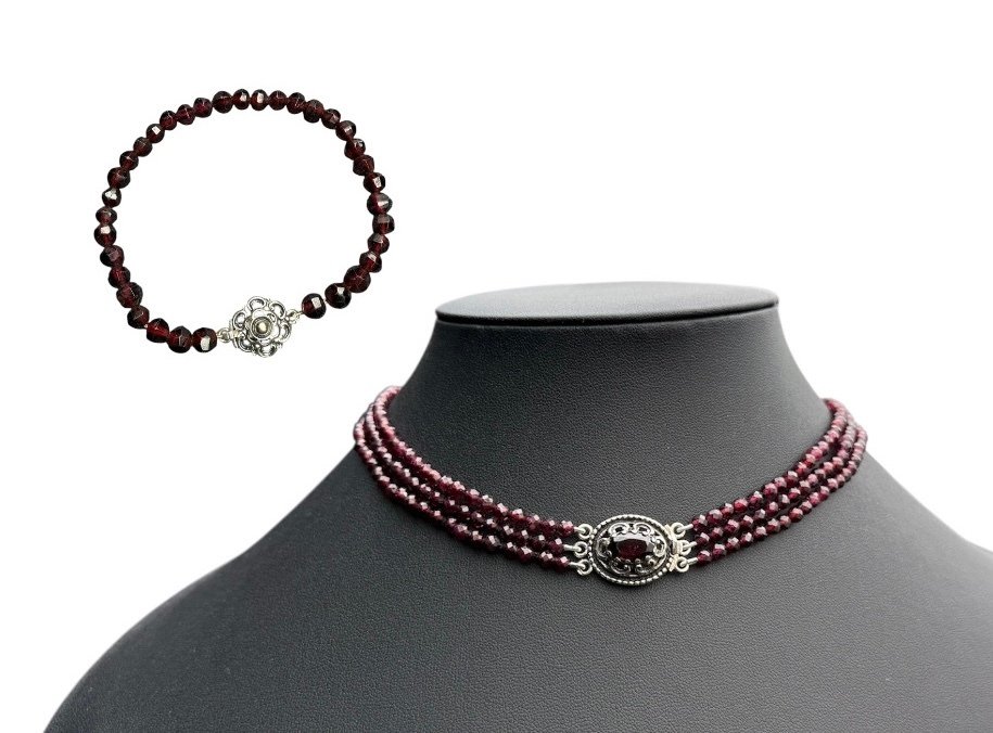 Fără preț de rezervă - Set de bijuterii din 2 piese Argint - grenadă #1.0