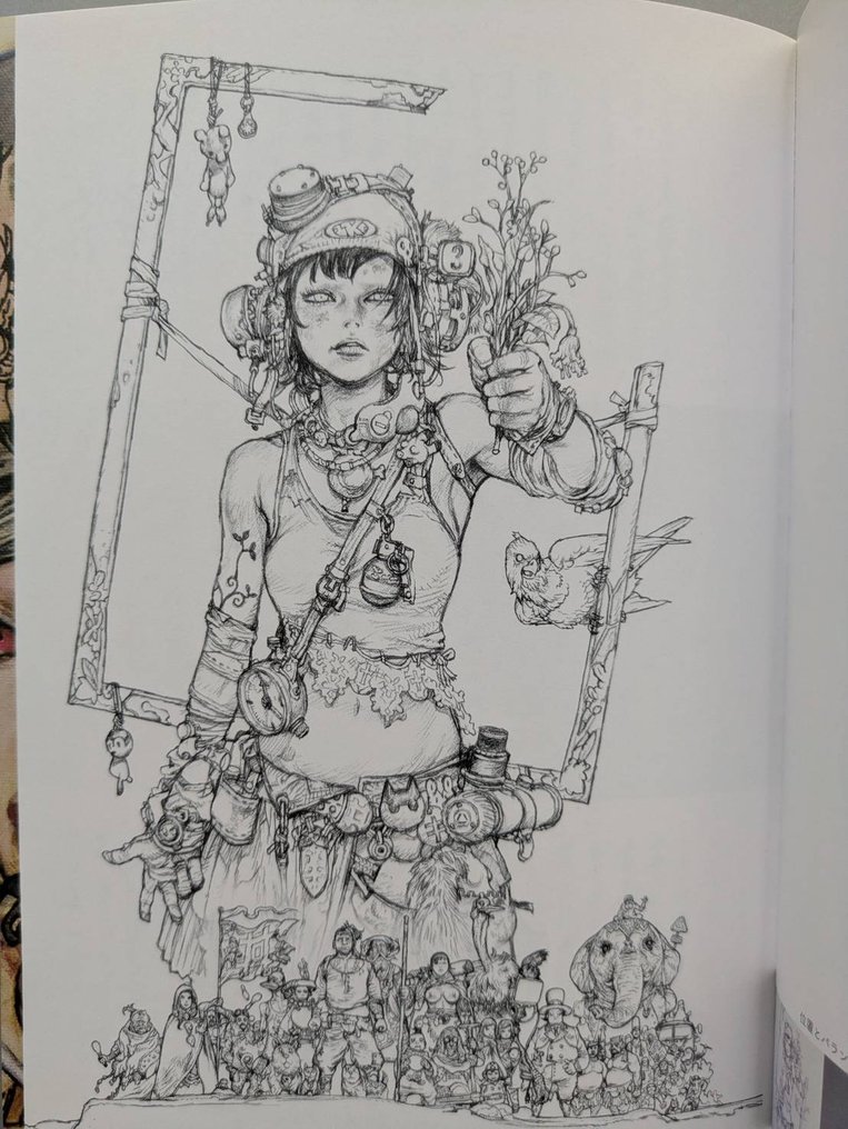 Katsuya Terada - 1 Illustration Art Book with Exhibition Tabloid. - Katsuya Terada Works - “How to Live by Drawing?” + Exhibition Tabloid (2015) - 2015 #4.3