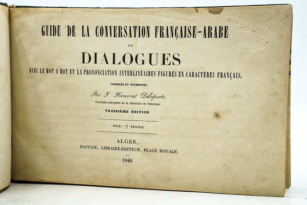 J. Honorat Delaporte - Guide de la conservation française-arabe, ou Dialogues avec le mot à mot et la prononciation - 1846 #1.0