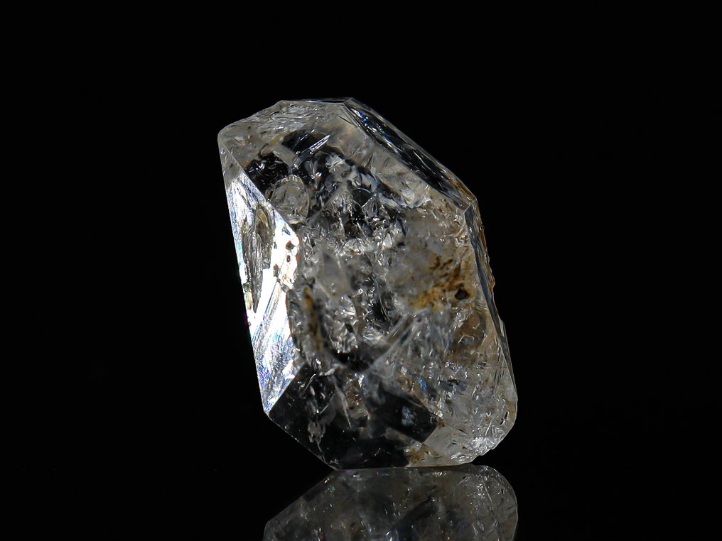 Herkimer Diamond • Rare GOLDEN UV Fluorescence • 11.8 ct - Height: 17 mm - Width: 11 mm- 2.36 g - (1) #1.0
