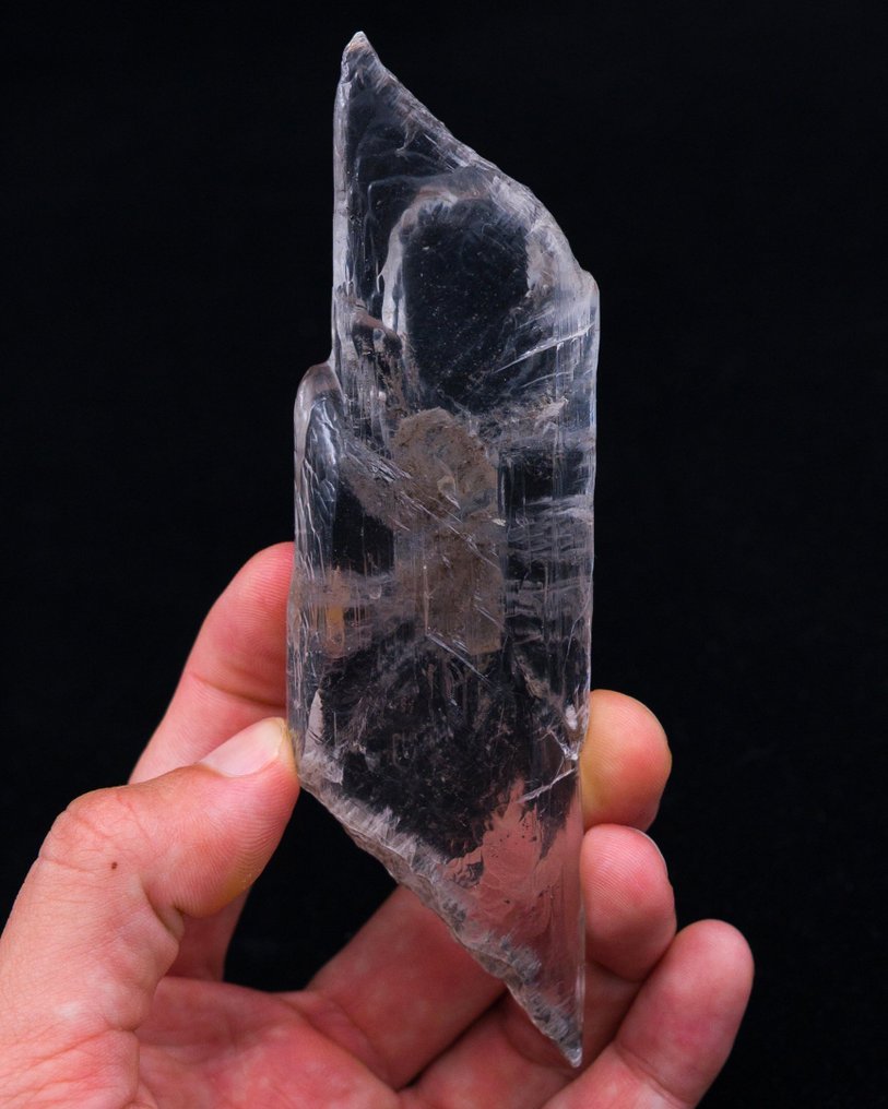 ZONED floater Gypsum Var.Selenite RARE LOCALITY Specimen!!! - Height: 13.5 cm - Width: 3.9 cm- 95 g - (1) #3.2