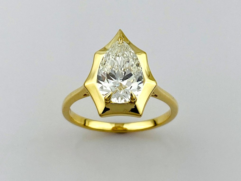 戒指 - 14K包金 黄金 -  2.06ct. tw. 钻石 (实验室培育) #1.0