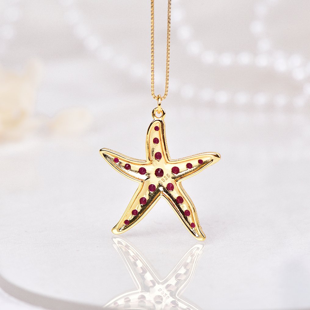 Zonder Minimumprijs - Hanger Zilver - Ruby - Gecertificeerd #4.3