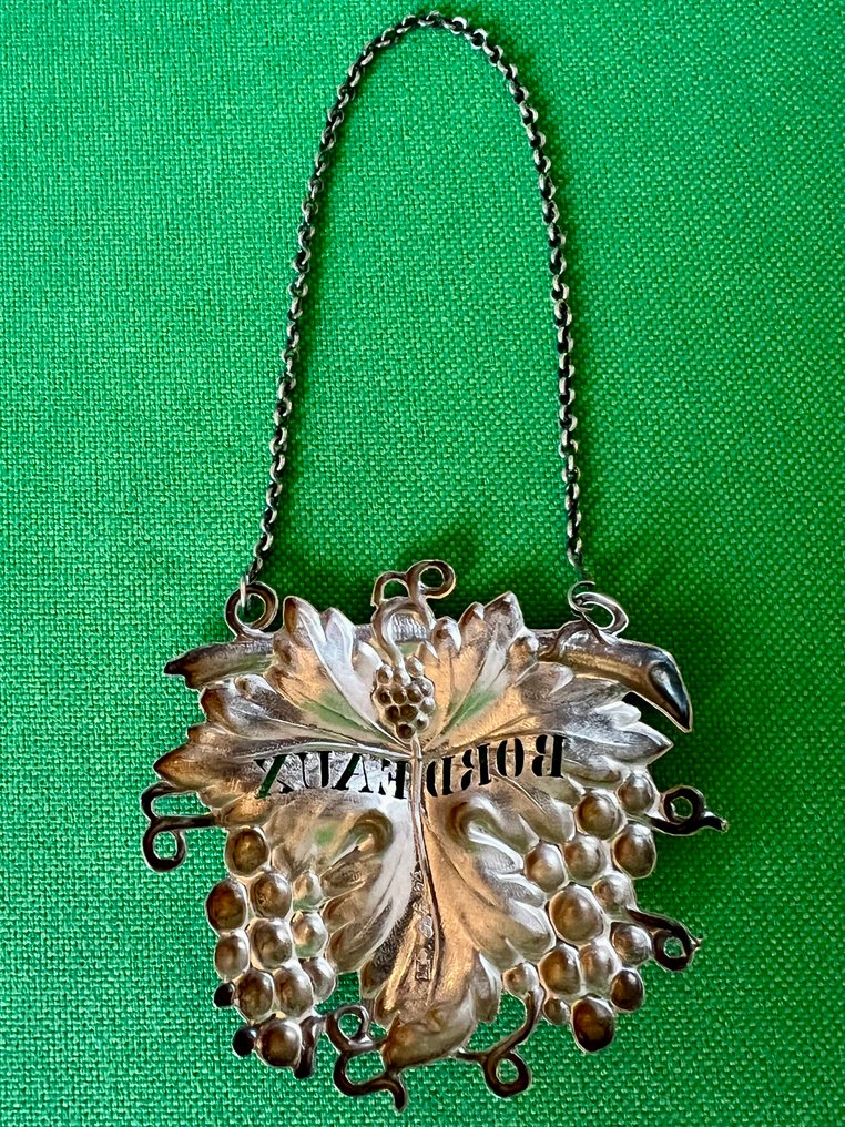 古董（1840年）瑞典银制醒酒器标签 - 标签 (2) - .830 银 #2.1