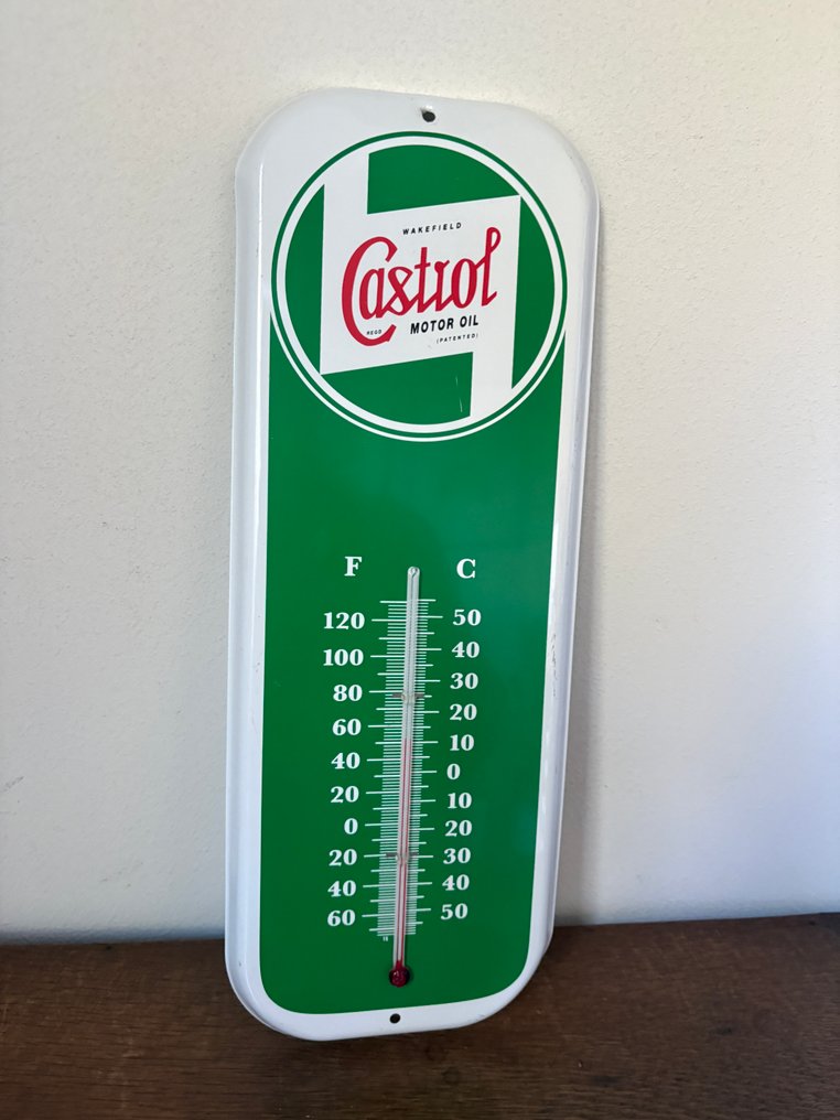 Castrol.  Thermometer. - Θερμόμετρο - Κασσίτερος #4.3