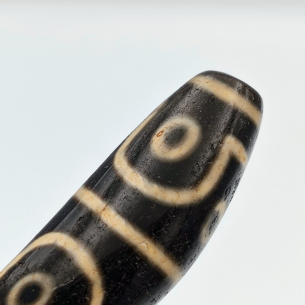 Αρχαία Χμερ Χαραγμένο Αγκάτης Τελετουργικό φυλαχτό με χάντρες και μάτια του Βούδα. - 15 mm (χωρίς τιμή ασφαλείας) #4.3