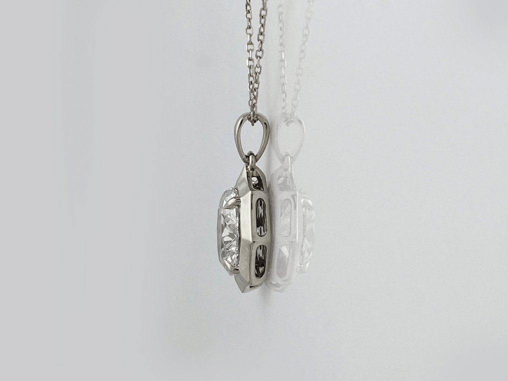 χωρίς τιμή ασφαλείας - Κολιέ με μενταγιόν - 14 καράτια Λευκός χρυσός - 2.00ct. tw. Διαμάντι (Εργαστηριακής καλλιέργειας) #1.0