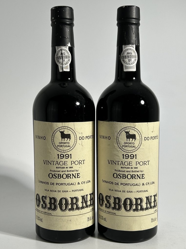 1991 Osborne - Vintage Port - Abgefüllt in 1993 -  Douro  - 2 Flaschen (0,75 l) #1.0