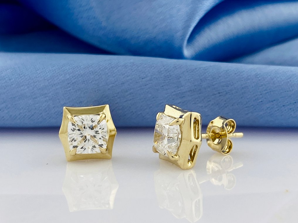 Boucles d'oreilles - 14 carats Or jaune -  2.15ct. tw. Diamant (Cultivé en laboratoire) #4.3