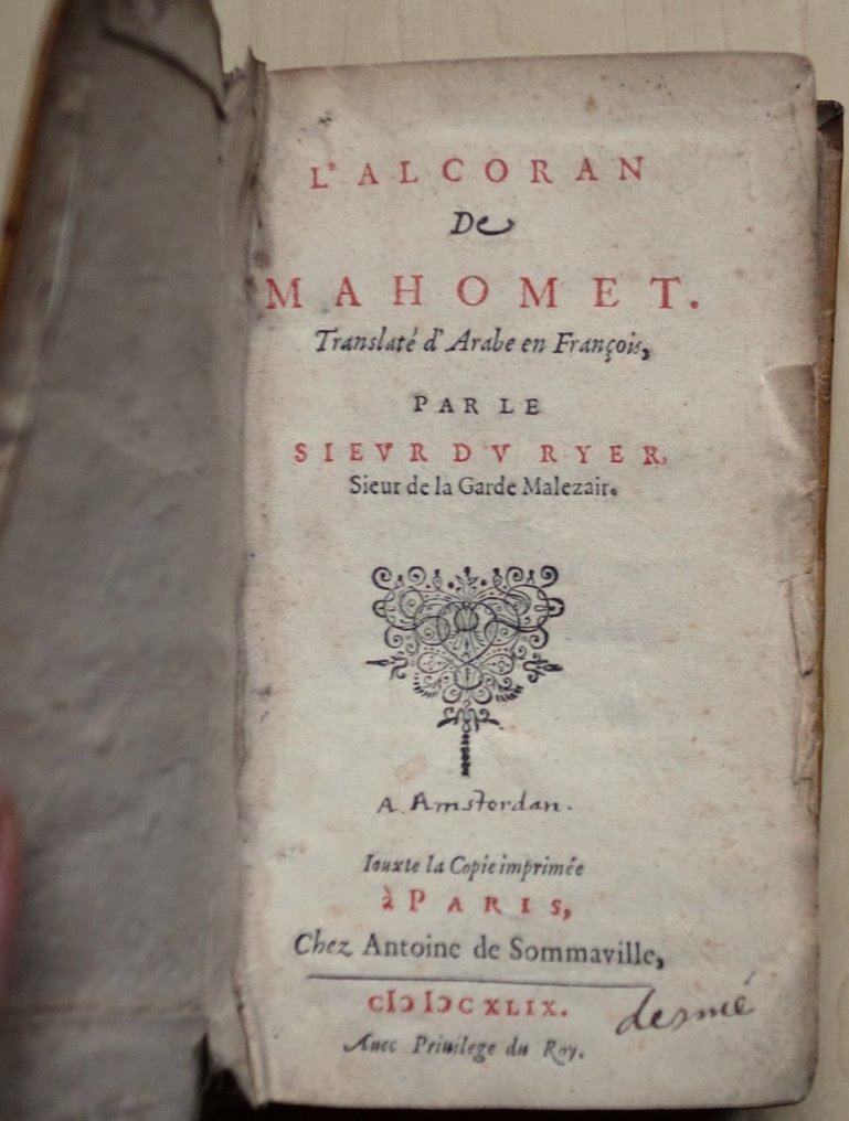 Sieur Du Ryer - L'Alcoran de Mahomet - 1649 #1.0