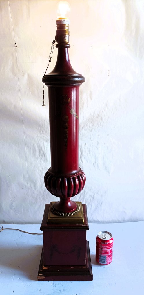Table lamp - Height 85 cm - Brass, Wood #3.2