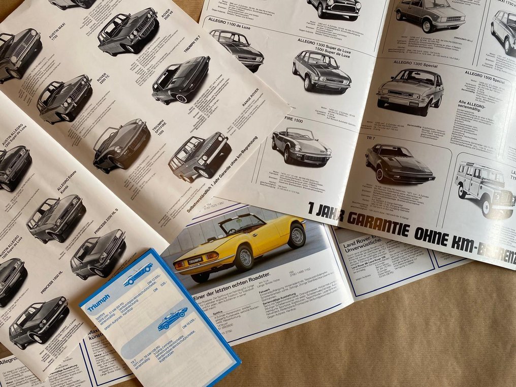 Triumph 70´er Jahre original Werksprospekte / Konvolut, Spitfire + TR 7 - Brochure - 1976 #1.0