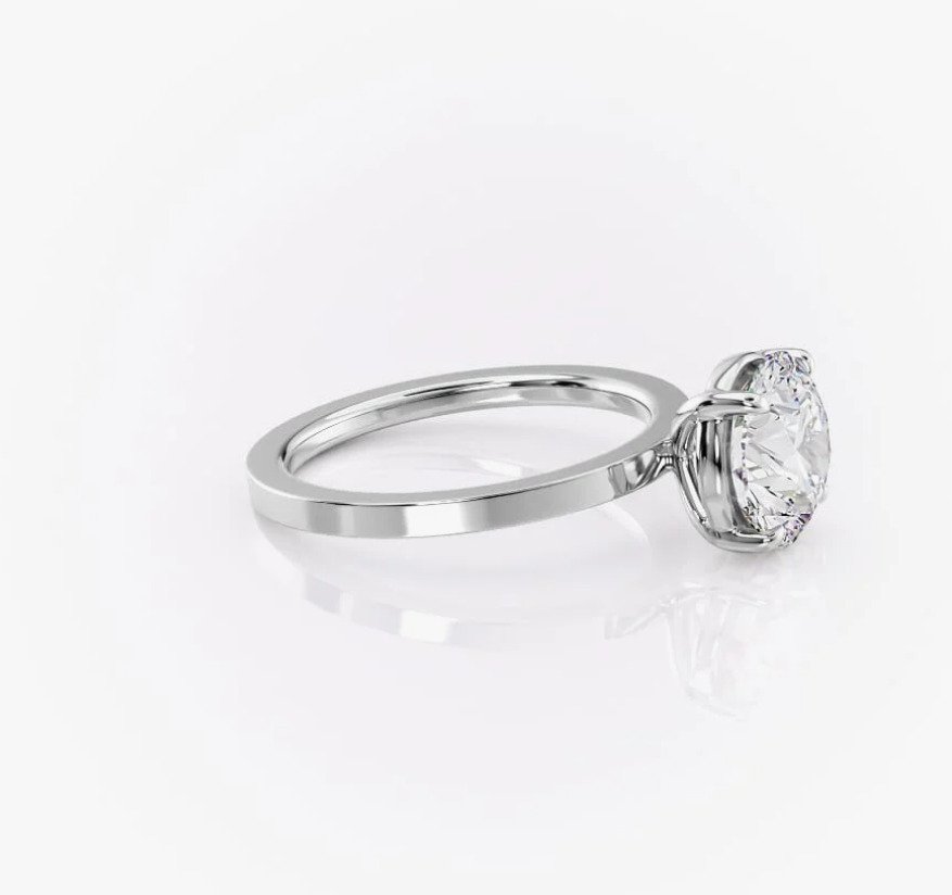 订婚戒指 - 14K包金 白金 -  1.31ct. tw. 钻石 (天然) - K/VS2 #3.2