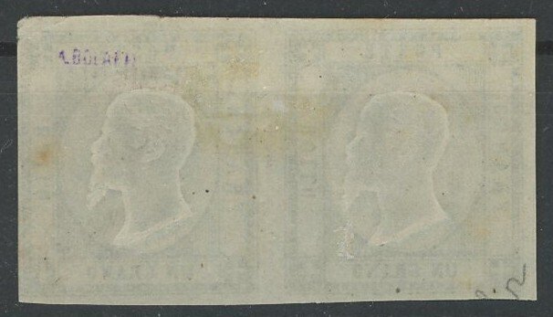 意大利古國－那不勒斯 1861 - 那不勒斯省，新的1号黑色谷物对，带橡胶-Bolaffi - Sassone n.19 #1.0