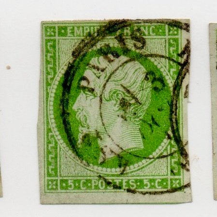 Γαλλία 1854 - Empire 5c πράσινο - Yvert No 12 #2.1