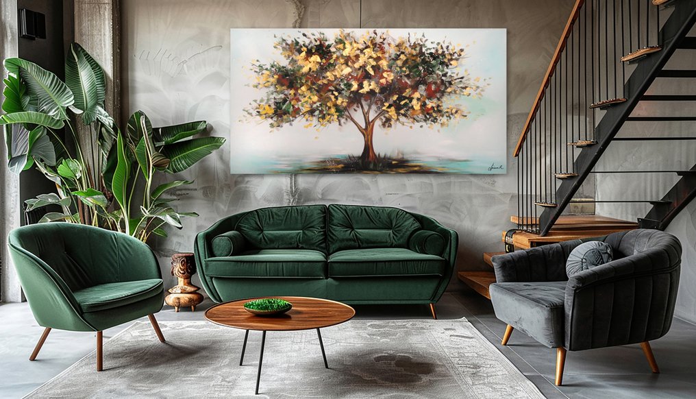 Monika Spiewak - Tree - XXL - Oil Painting Stretched On The Frame - Ready To Hang - 1/1 Unique Piece #1.0