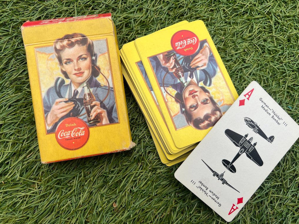 美国“飞机轮廓”可口可乐扑克牌 - 德语 / 意大利语 / 英国 / 美国 - 軍用裝備 - 1943 #3.2