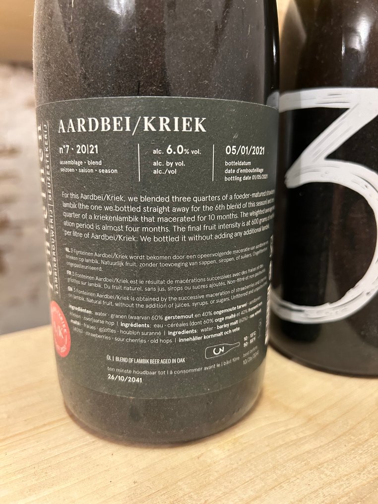 3 Fonteinen - Jordgubbe/Kriek, 2 säsonger. - 75 cl - 2 flaskor #3.2