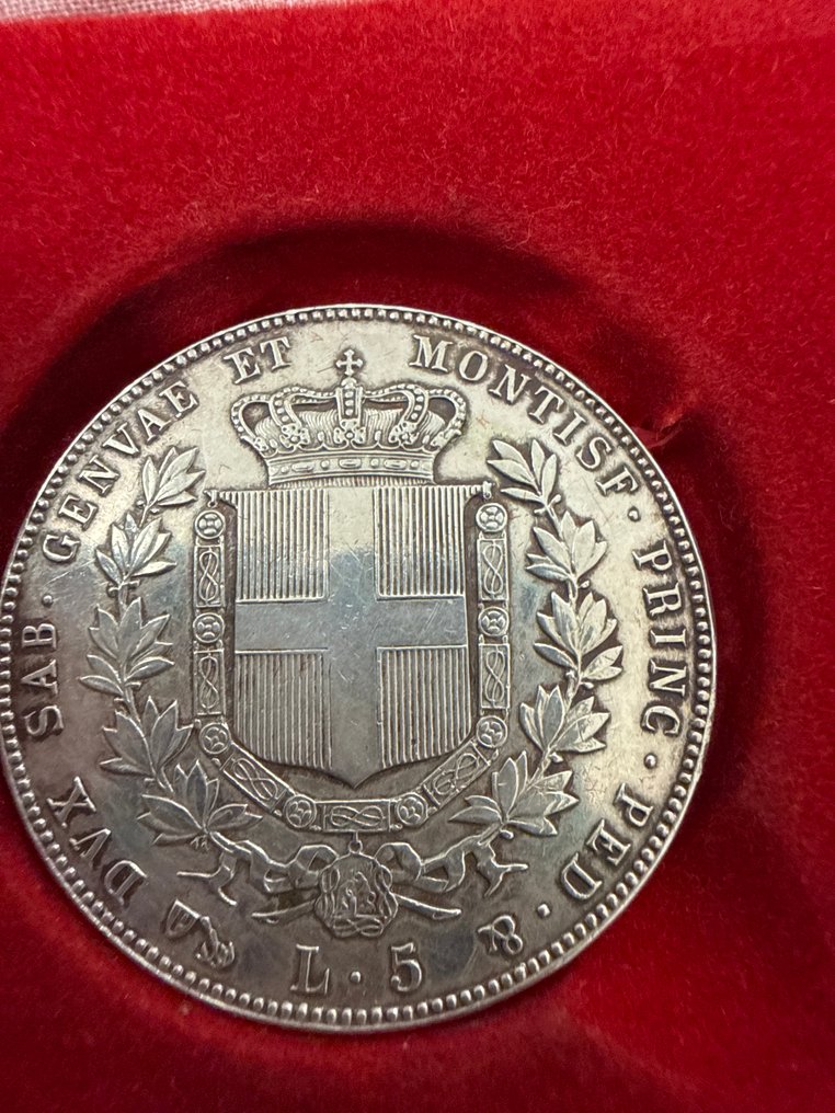 Ιταλία, Βασίλειο Vittorio Emanuele II. 5 Lire 1859 Genova #1.0