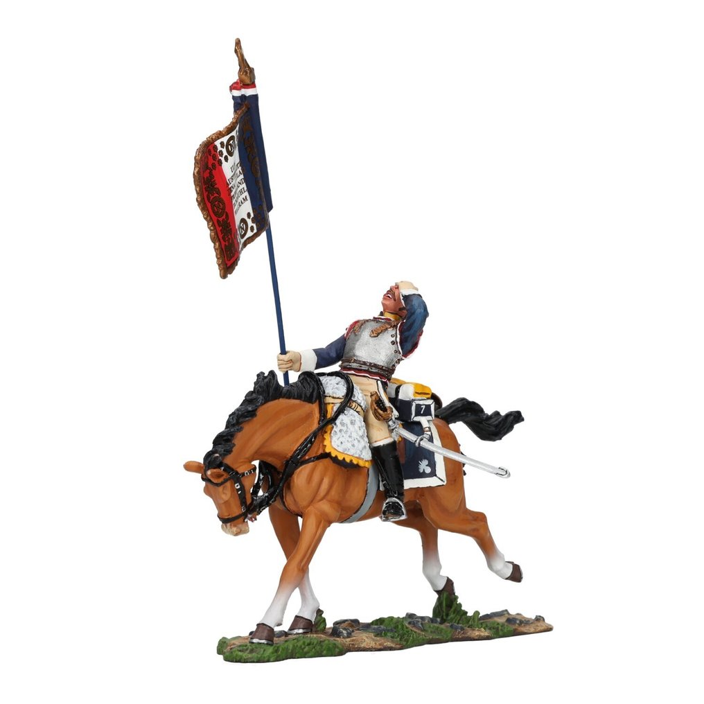 King & Country - Age Of Napoleon - French - Statue - NA112 “Wounded Flagbearer” - Hvitt metall #4.3