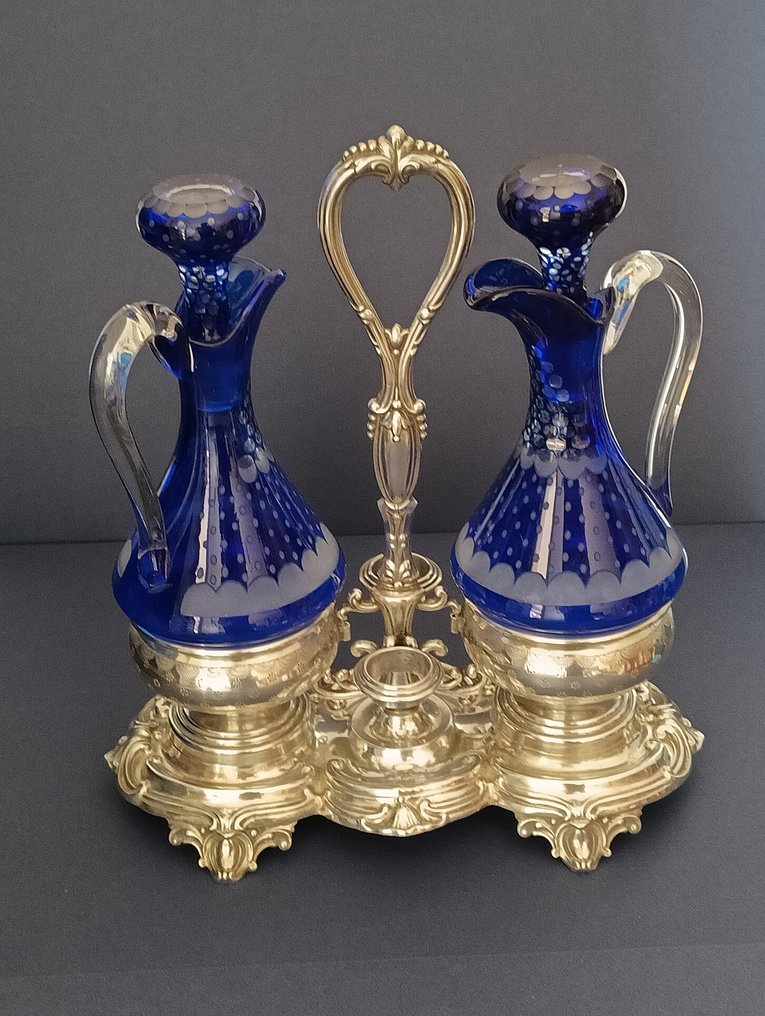 Edmond Bonnescoeur - Cristallerie de Saint-Louis - Καράφα - Cabaret à Liqueur - .950 silver #1.0