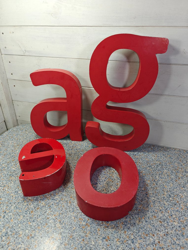 Βιομηχανικός εξοπλισμός - Ολλανδία - 4 x Vintage Sign letters "a" "e" "g" "o" #1.0