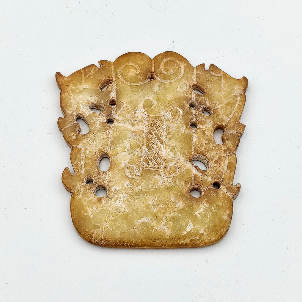 Αρχαία Κινέζικη Νεφρίτης Ματάκι με χάντρες με σχέδια τίγρης - 86 mm  (χωρίς τιμή ασφαλείας) #3.2