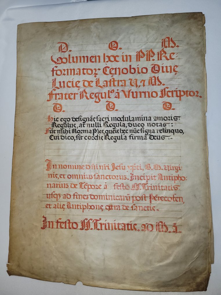 Antiphonarium de Tempore, Grand feuillet d’antiphonaire médiéval - 1450-1550 #1.0