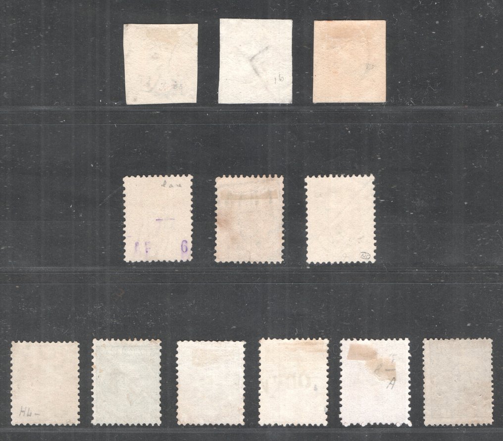 Netherlands 1852/1868 - King William III - 1st - 2nd - 3rd issuance - including, among others, half-round stamp Rotterdam. - NVPH 1/3 + 4/6 + 7/12 #4.3