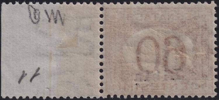 義屬利比亞 1925 - Segnatasse 60 C. 橙色和棕色 Sass 11 宽 Bdf 完整 MNH** Spl #1.0