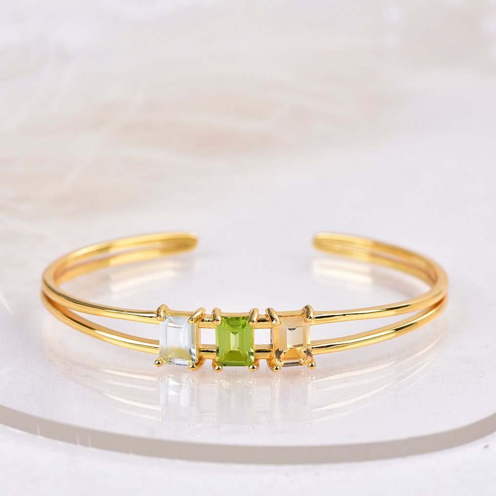 Zonder Minimumprijs - Armband Zilver - Gemengde edelstenen - Gecertificeerd #3.2