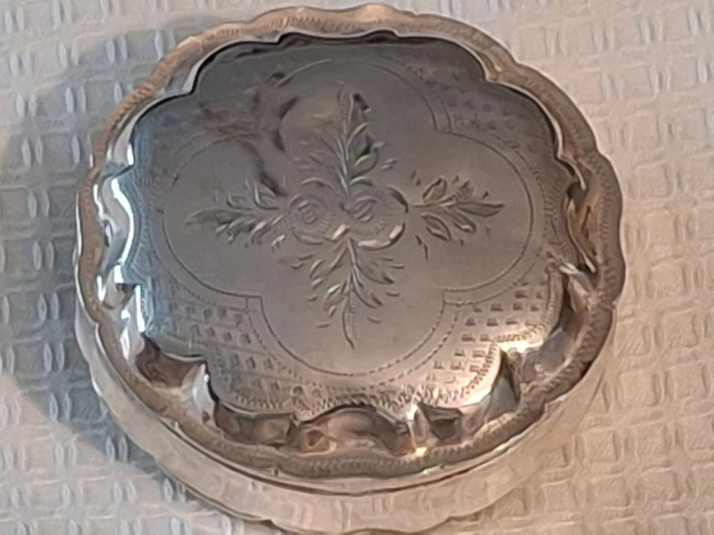 Scatoletta per mentine - Antica scatola olandese regalo in argento per menta piperita del 1875, marchio maestro olandese - .833 argento - scatola di menta piperita d'argento #1.0