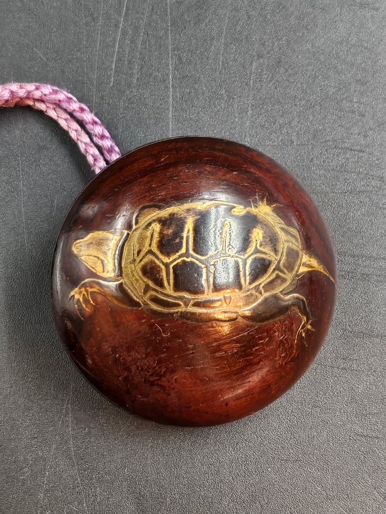 Inro, ojime Edo-perioden - Træ, lak, guld, sort - Hōshū 宝ふn - Japan - Midten af Edo-perioden #4.3