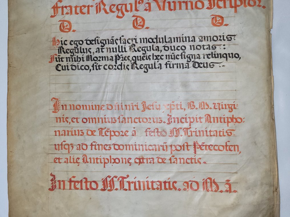 Antiphonarium de Tempore, Grand feuillet d’antiphonaire médiéval - 1450-1550 #4.3