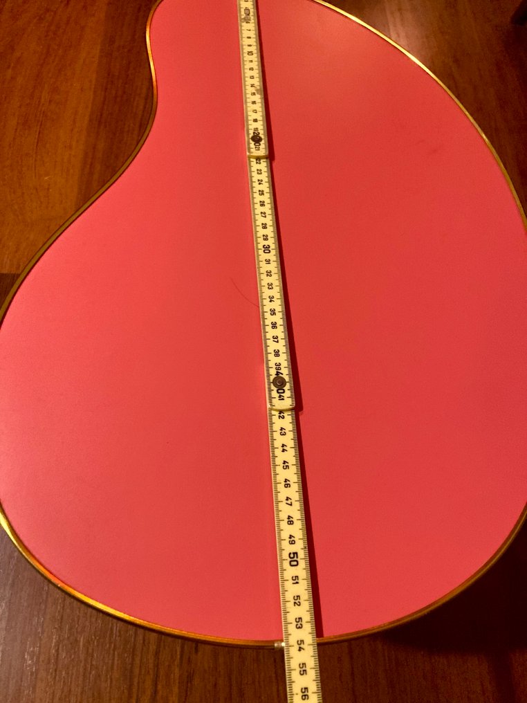 Side table - Wood, Brass - Retro side table in the style of the 1950s. #3.2