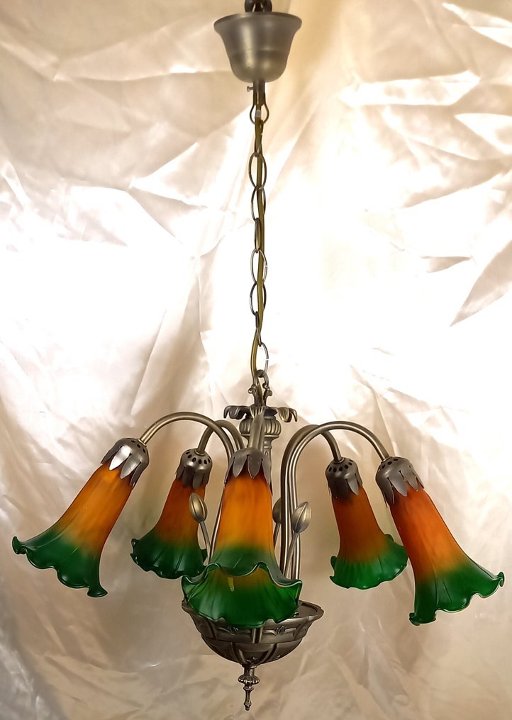 tiffany style - Pendant ceiling lamp (3) - Metal, Glass - Set tiffany style lamps #4.3