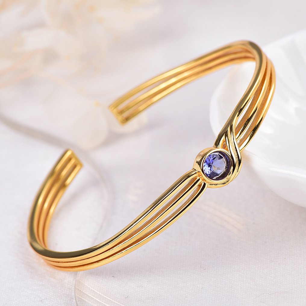 Ingen mindstepris - Armbånd Sølv - Tanzanite - Certificeret #1.0