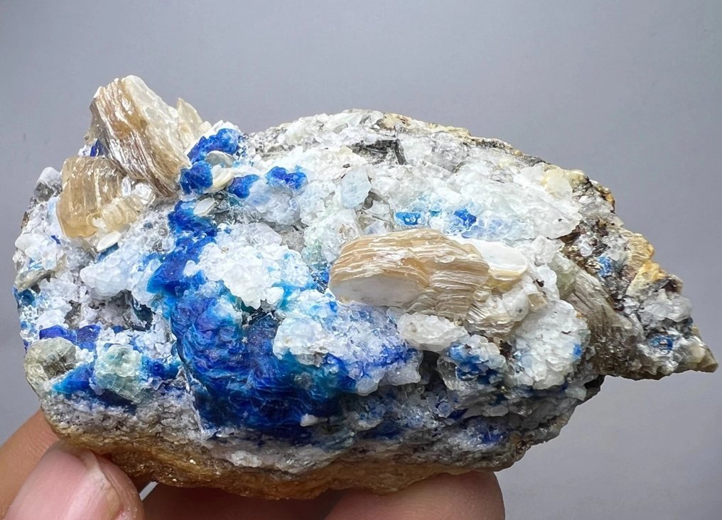 135g Χαύν-Κρύσταλλο κορυφής σε λευκή μήτρα – 1,7 εκ. Royal-Blue aggregate & glimmer contrast Κρύσταλλοι στη μήτρα- 135 g #4.3